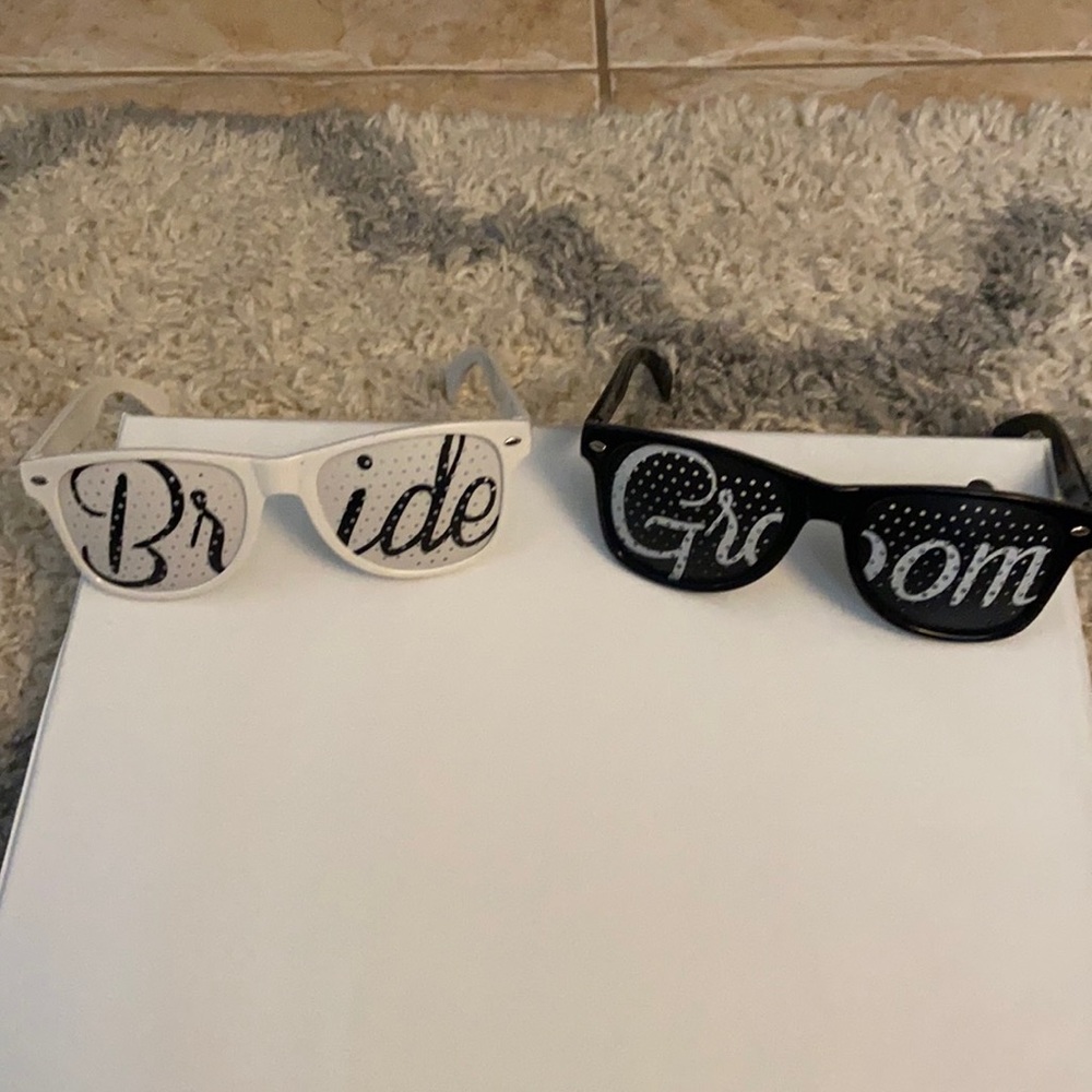 Bride and groom glasses